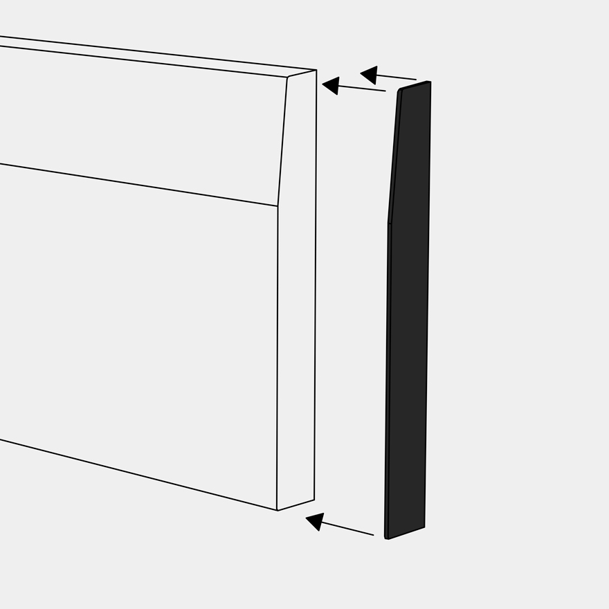 End Piece L black painted metal Mutina Accents Elements